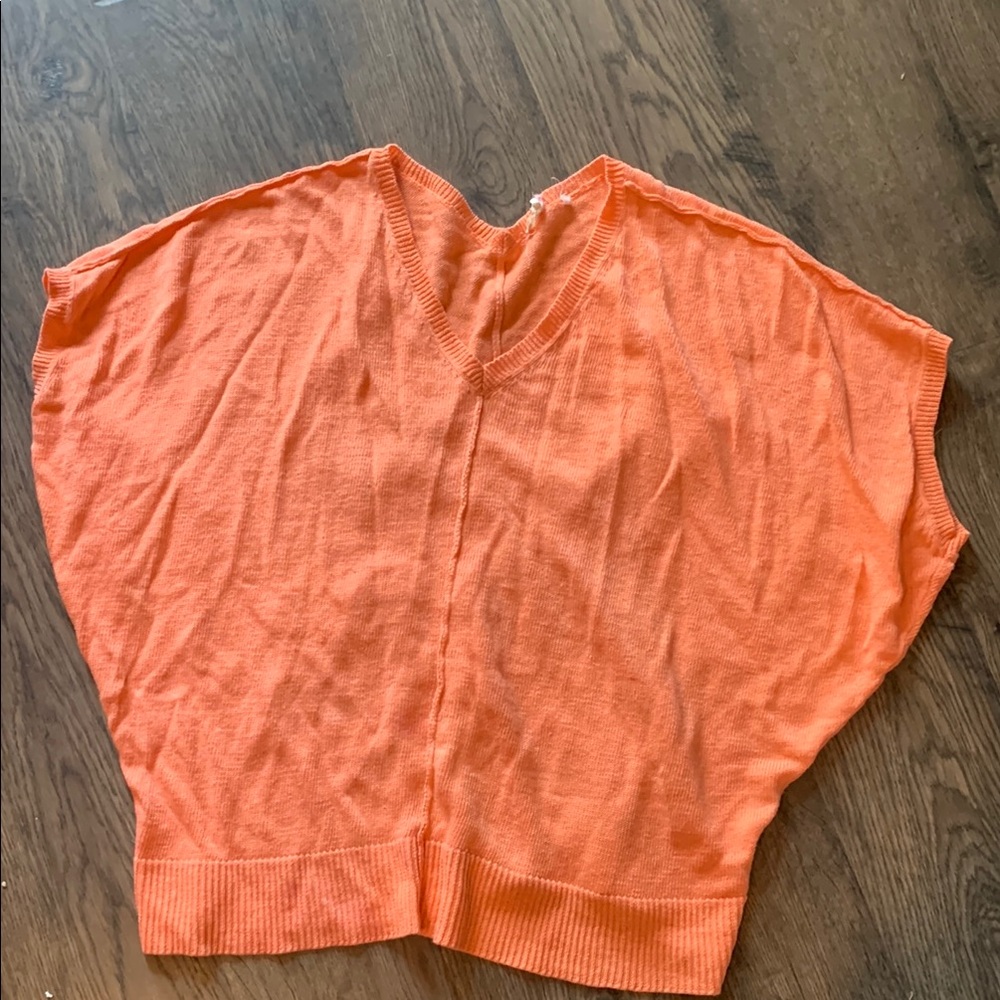 Eileen Fisher Orange V-Neck Women's Sweater